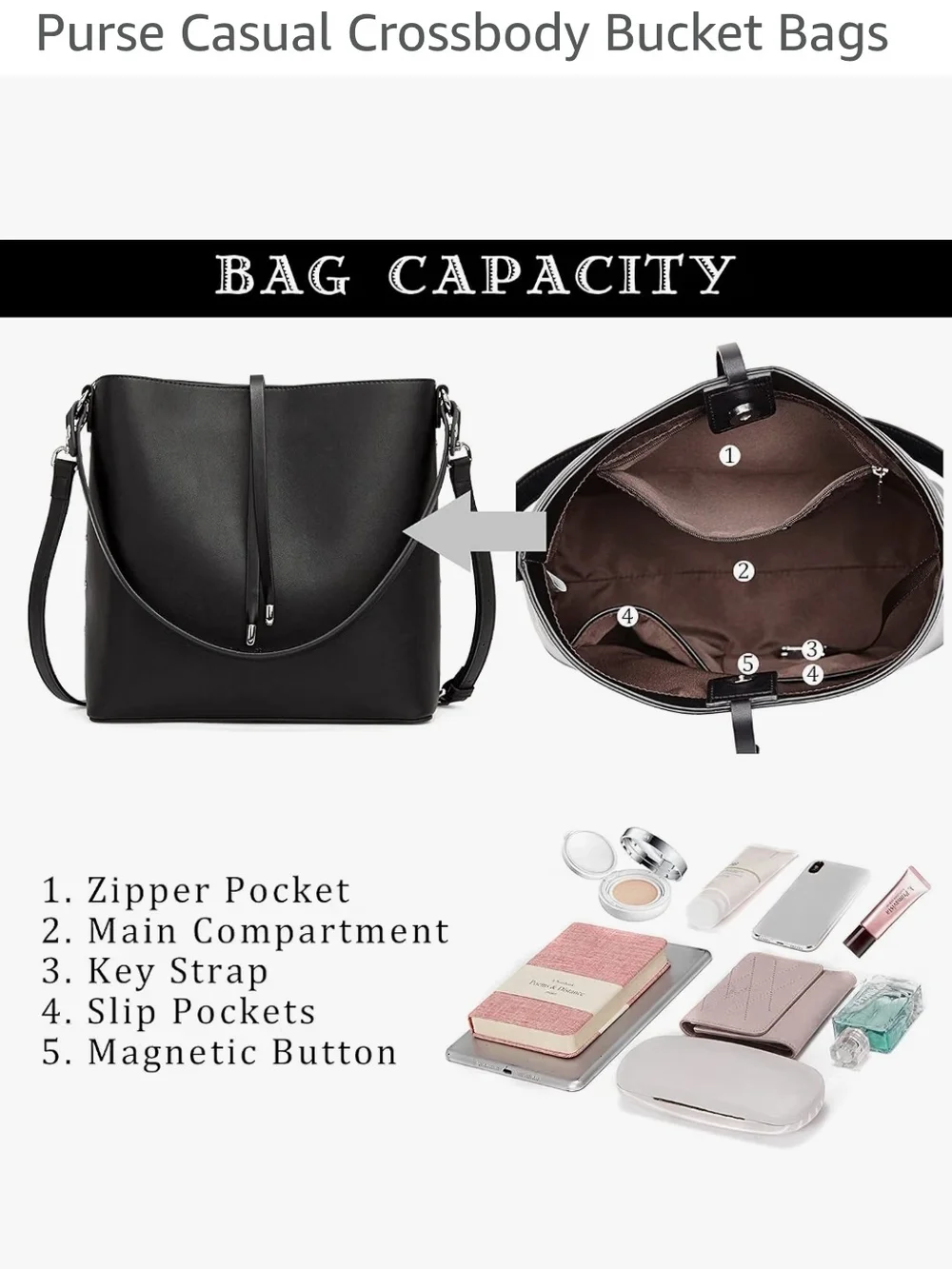 WESTBRONCO Women Vegan Leather Handbag  Shoulder Hobo Purse Casual Crossbody
